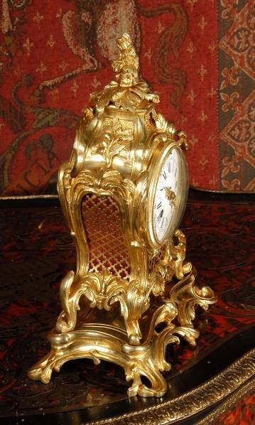 fig 3. ***** SOLD ***** Antique French Rococo Boudoir Table Clock ~ Samuel Marti